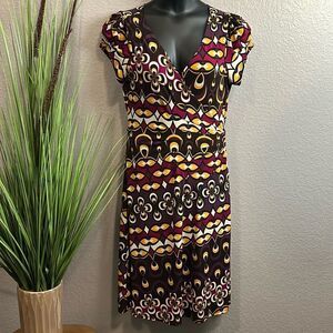 #65 Bisou Bisou short sleeve, true Wrap, dress, 60s/70s style pattern size 14